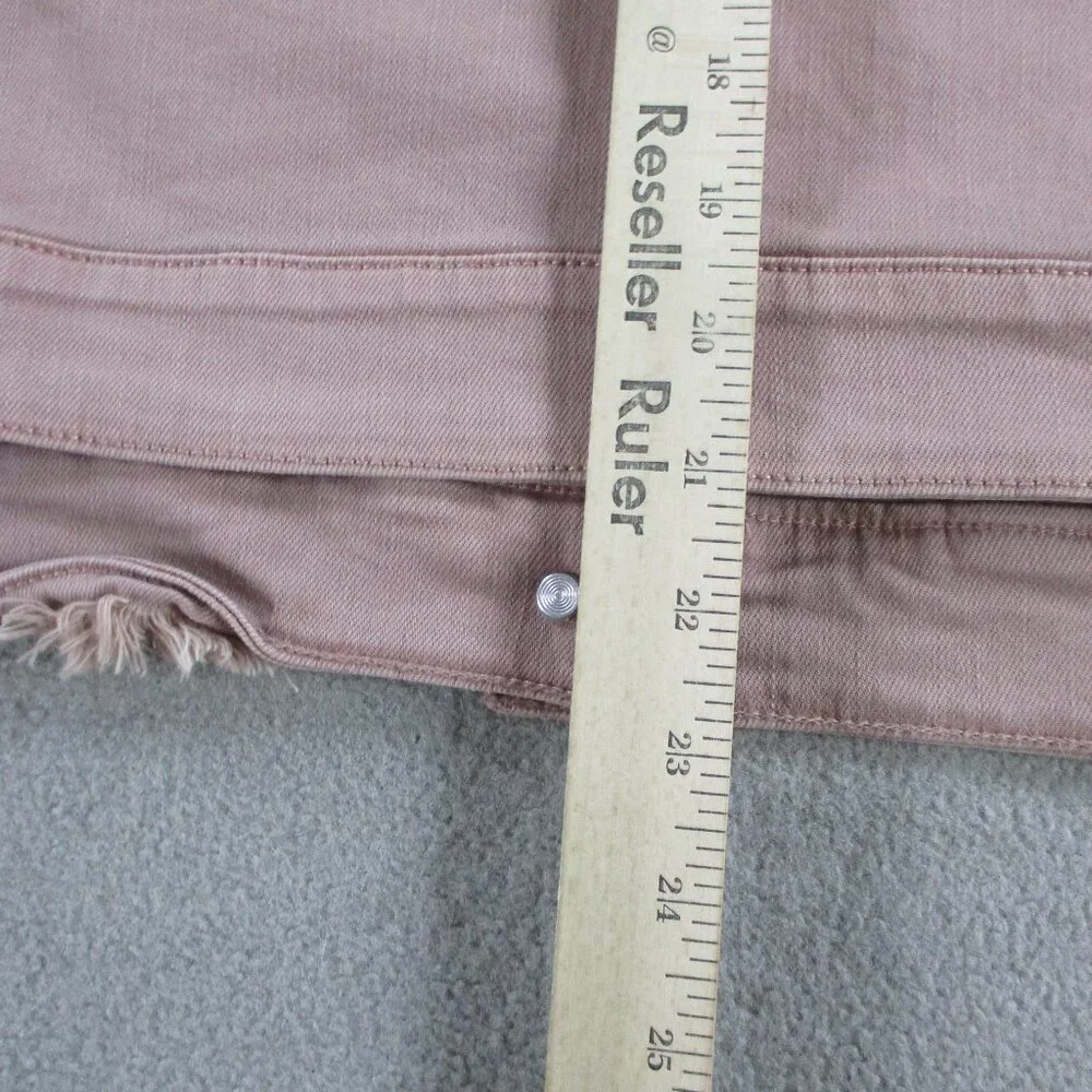 Risen Jacket Womens Large Mauve Pink Deconstructed Distressed Denim Trucker NWT - Picture 10 of 11